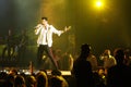 Sakis Rouvas singing on stage in Athens, Greece Royalty Free Stock Photo